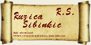Ružica Sibinkić vizit kartica